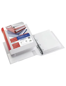 Raccoglitore Personalizzabile Stelvio TI Sei Rota - A4 - 4 Anelli a D 40 mm - 36404632 (Rosso)