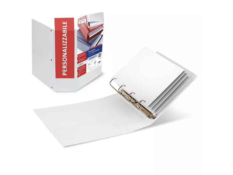 Raccoglitore Personalizzabile Stelvio TI Sei Rota - A4 - 4 Anelli a Q 100 mm - 36994601 (Bianco)