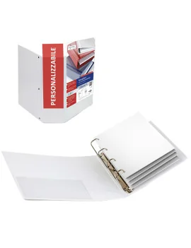 Raccoglitore Personalizzabile Stelvio TI Sei Rota - A4 - 4 Anelli a Q 65 mm - 36654101 (Bianco)