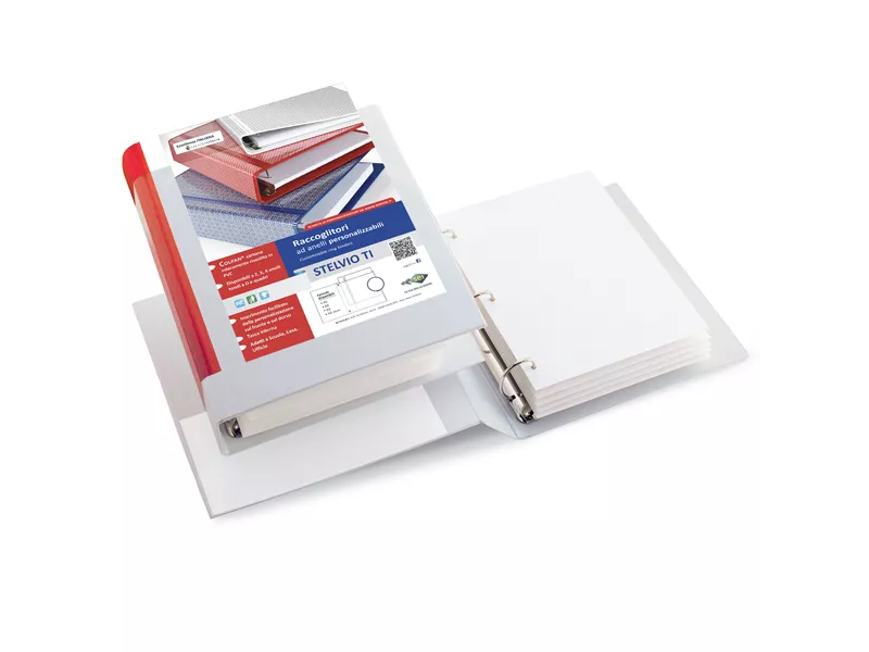 Raccoglitore Personalizzabile Stelvio TI Sei Rota - A5 - 3 Anelli a D 30 mm - 36305401 (Bianco)