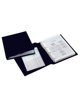 Raccoglitore San Remo 2000 Sei Rota - 25x35 cm - 4 Anelli a D 25 mm - Dorso 4,5 - 34253510 (Nero)