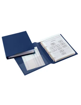 Raccoglitore San Remo 2000 Sei Rota - 35x50 cm - 4 Anelli a D 25 mm - Dorso 4,5 - 34355007 (Blu)