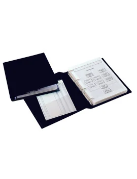 Raccoglitore San Remo 2000 Sei Rota - A4 - 4 Anelli a D 25 mm - Dorso 4 cm - 34258410 (Nero)