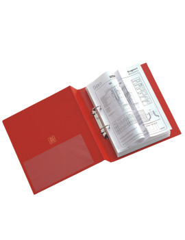 Raccoglitore Stelvio Sei Rota - A4 - 2 Anelli a D 40 mm - Dorso 5,5 cm - 35404212 (Rosso)