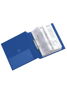 Raccoglitore Stelvio Sei Rota - A4 - 2 Anelli a D 50 mm - Dorso 7,5 cm - 35504207 (Blu)