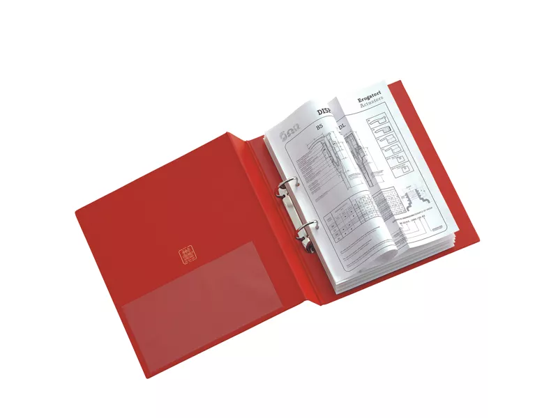 Raccoglitore Stelvio Sei Rota - A4 - 2 Anelli a D 50 mm - Dorso 7,5 cm - 35504212 (Rosso)