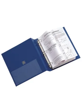 Raccoglitore Stelvio Sei Rota - A4 - 3 Anelli a D 40 mm - Dorso 5,5 cm - 36404307 (Blu)