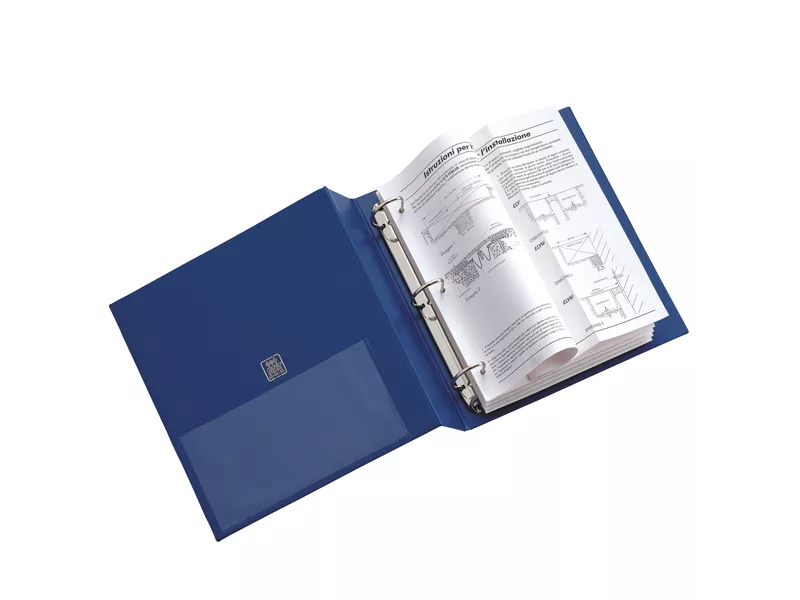 Raccoglitore Stelvio Sei Rota - A4 - 3 Anelli a D 40 mm - Dorso 5,5 cm - 36404307 (Blu)