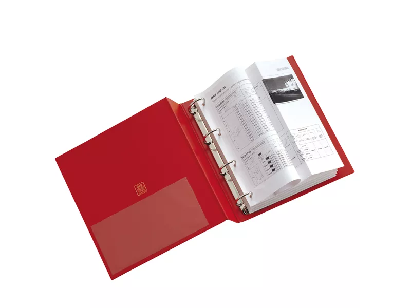 Raccoglitore Stelvio Sei Rota - A4 - 4 Anelli Tondi 16 mm - Dorso 2,5 cm - 36164412 (Rosso)