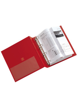 Raccoglitore Stelvio Sei Rota - A4 - 4 Anelli Tondi 30 mm - Dorso 3,5 cm - 36304412 (Rosso)