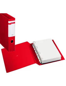 Raccoglitore Stelvio Sei Rota - A4 - 4 Anelli a D 25 mm - Dorso 3,5 cm - 37254412 (Rosso)