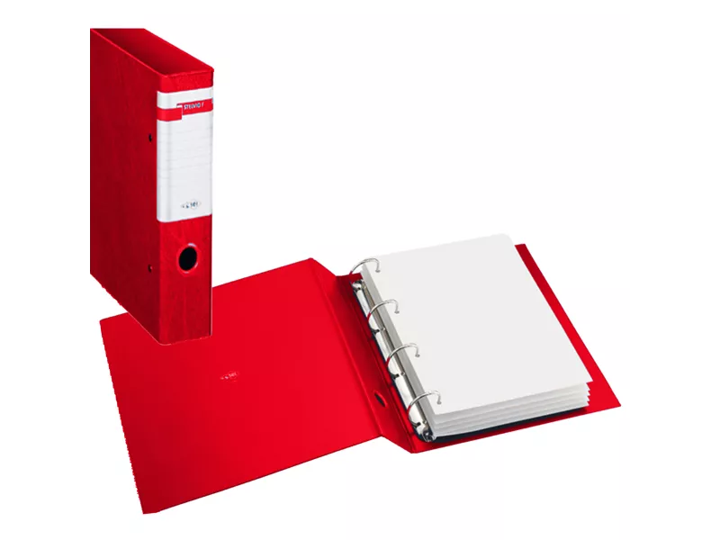 Raccoglitore Stelvio Sei Rota - A4 - 4 Anelli a D 25 mm - Dorso 3,5 cm - 37254412 (Rosso)