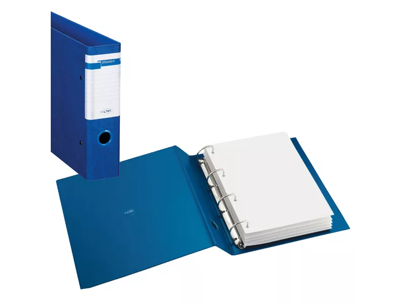 Raccoglitore Stelvio Sei Rota - A4 - 4 Anelli a Q 65 mm - Dorso 9 cm - 37654407 (Blu)