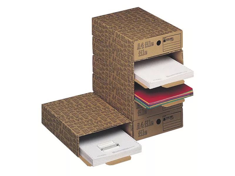Scatola Archivio A4 File King Mec - Dorso 8 - 26x35 cm - 00028600 (Avana Conf. 6)