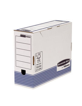 Scatola Archivio Bankers Box Fellowes - A4 - Dorso 10 - 31,5x10x26 cm - 0026501 (Bianco e Blu Conf. 10)
