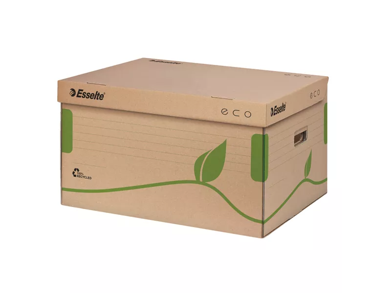 Scatola Archivio Box Eco Esselte - Dorso 34,5 - 24,2x43,9 cm - 623918 (Avana Conf. 10)