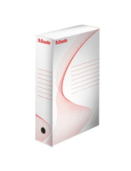 Scatola Archivio Boxi 80 Esselte - Dorso 8 - 25x35 cm - 128003 (Bianco e Rosso Conf. 10)