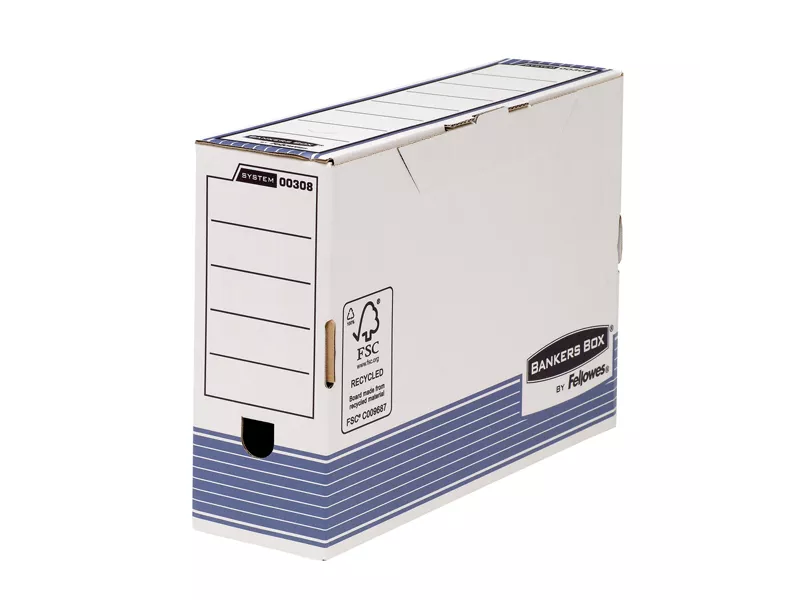 Scatola Archivio Legal Bankers Box Fellowes - Dorso 10 - 36x8x25,5 cm - 0030801 (Bianco e Blu Conf. 10)