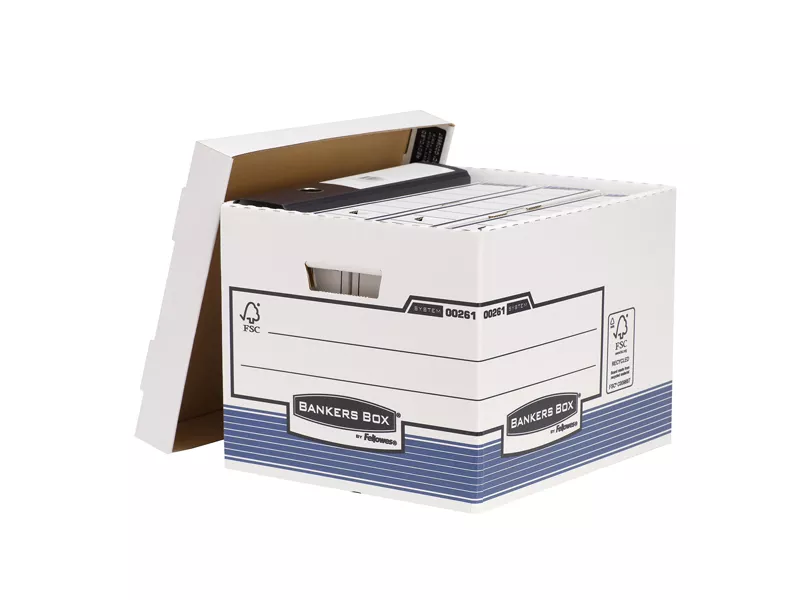 Sistema di Archiviazione R-Kive Prima Fellowes - 33,5x40,4x29,2 cm - 0026101 (Bianco e Blu Conf. 10)