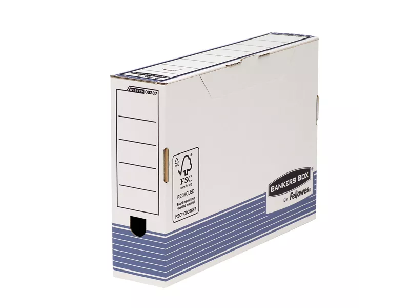 Sistema di Archiviazione R-Kive Prima Fellowes - Dorso 8,5 - 36,9x26,6 cm - 0023701 (Bianco e Blu Conf. 10)