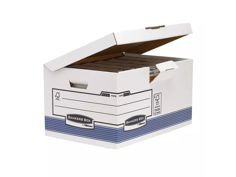 Sistema di Archiviazione System Fellowes - 36,5x55x30,4 cm - 1141501 (Bianco e Blu Conf. 10)