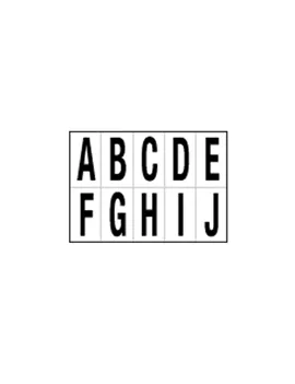 Lettere Adesive in PVC - da A a J - 56x99 mm - 935AJ (Nero su Bianco)