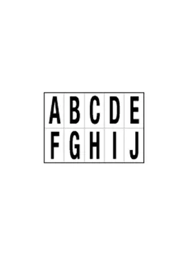 Lettere Adesive in PVC - da A a J - 56x99 mm - 935AJ (Nero su Bianco)