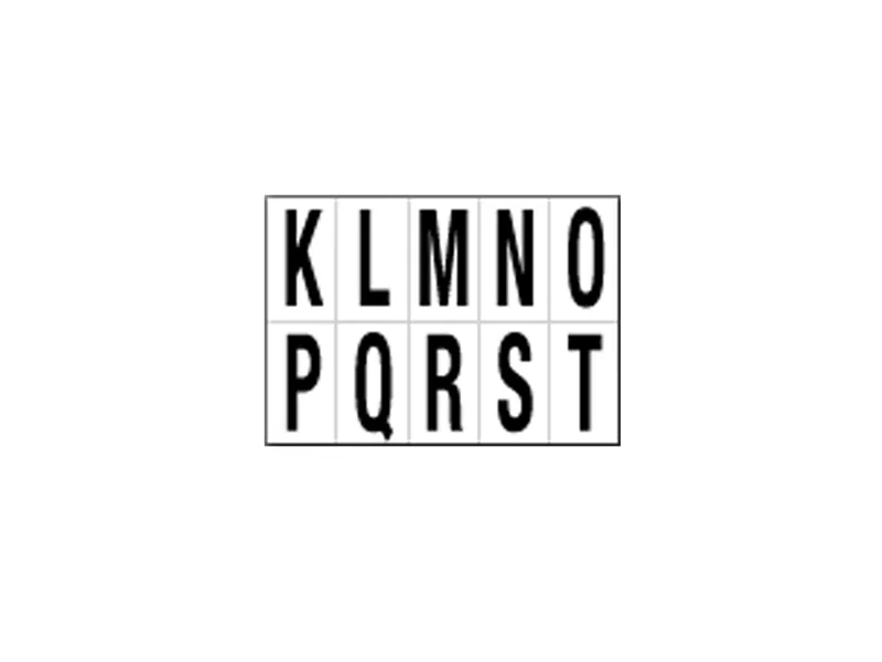 Lettere Adesive in PVC - da K a T - 56x99 mm - 935KT (Nero su Bianco) Lettere Adesive in PVC - da K a T - 56x99 mm - 935KT (Nero su Bianco)