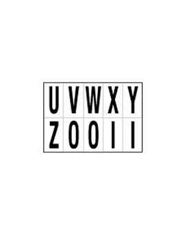 Lettere Adesive in PVC - da U a Z - 56x99 mm - 935UZ (Nero su Bianco)