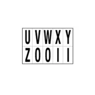 Lettere Adesive in PVC - da U a Z - 56x99 mm - 935UZ (Nero su Bianco)
