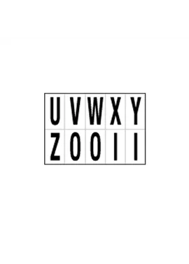 Lettere Adesive in PVC - da U a Z - 56x99 mm - 935UZ (Nero su Bianco)