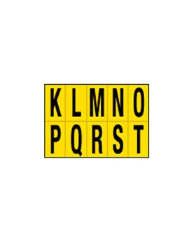 Lettere Adesive in PVC - da K a T - 56x99 mm - 905KT (Nero su Giallo)