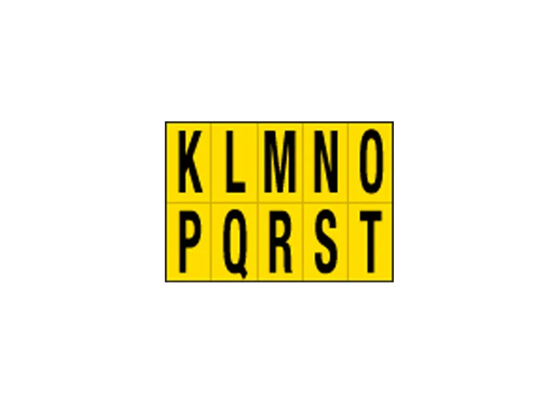 Lettere Adesive in PVC - da K a T - 56x99 mm - 905KT (Nero su Giallo) Lettere Adesive in PVC - da K a T - 56x99 mm - 905KT (Nero su Giallo)