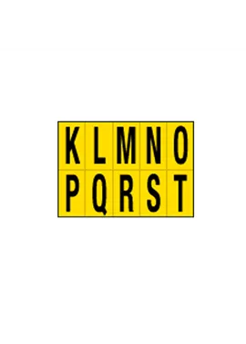 Lettere Adesive in PVC - da K a T - 56x99 mm - 905KT (Nero su Giallo)