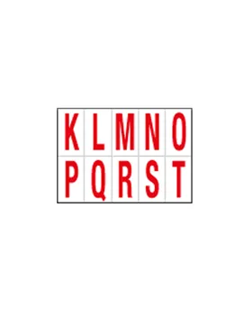 Lettere Adesive in PVC - da K a T - 56x99 mm - 915KT (Rosso su Bianco)