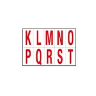 Lettere Adesive in PVC - da K a T - 56x99 mm - 915KT (Rosso su Bianco)
