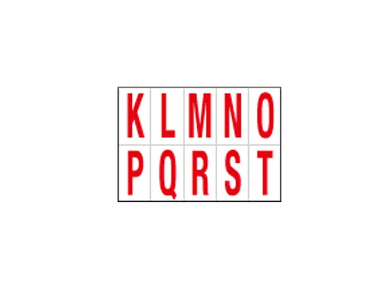 Lettere Adesive in PVC - da K a T - 56x99 mm - 915KT (Rosso su Bianco)