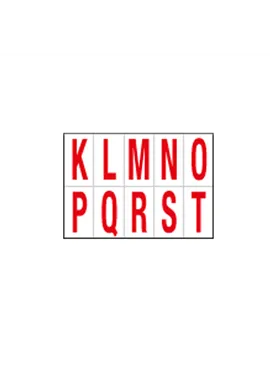 Lettere Adesive in PVC - da K a T - 56x99 mm - 915KT (Rosso su Bianco)