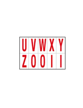 Lettere Adesive in PVC - da U a Z - 56x99 mm - 915UZ (Rosso su Bianco)