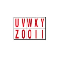 Lettere Adesive in PVC - da U a Z - 56x99 mm - 915UZ (Rosso su Bianco)
