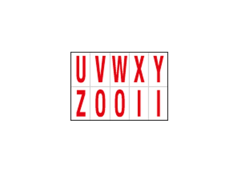 Lettere Adesive in PVC - da U a Z - 56x99 mm - 915UZ (Rosso su Bianco) Lettere Adesive in PVC - da U a Z - 56x99 mm - 915UZ (Rosso su Bianco)