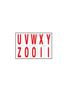Lettere Adesive in PVC - da U a Z - 56x99 mm - 915UZ (Rosso su Bianco)