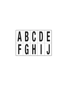 Lettere Adesive in PVC - da A a J - 70x124 mm - 936AJ (Nero su Bianco)