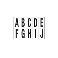 Lettere Adesive in PVC - da A a J - 70x124 mm - 936AJ (Nero su Bianco)