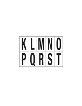 Lettere Adesive in PVC - da K a T - 70x124 mm - 936KT (Nero su Bianco)