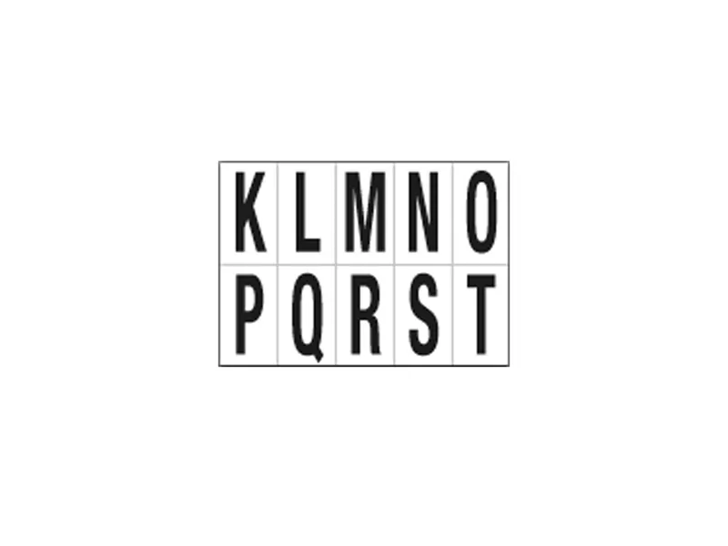 Lettere Adesive in PVC - da K a T - 70x124 mm - 936KT (Nero su Bianco)