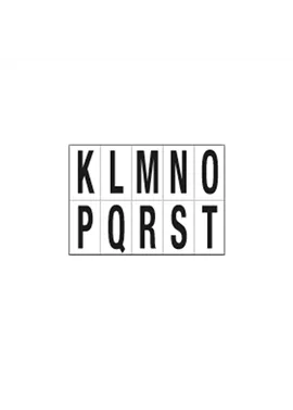Lettere Adesive in PVC - da K a T - 70x124 mm - 936KT (Nero su Bianco)