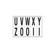Lettere Adesive in PVC - da U a Z - 70x124 mm - 936UZ (Nero su Bianco)