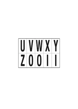 Lettere Adesive in PVC - da U a Z - 70x124 mm - 936UZ (Nero su Bianco)