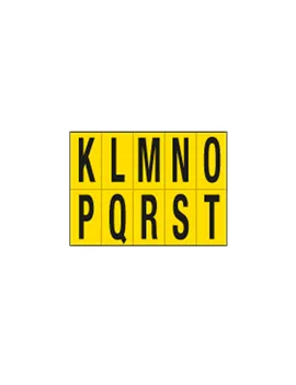 Lettere Adesive in PVC - da K a T - 70x124 mm - 906KT (Nero su Giallo)